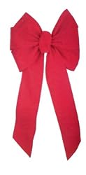 14" x 28" Large Red Velveteen 6 Loop Wired Christmas Holiday Bow