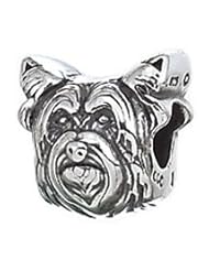 Sterling Silver Yorkshire Terrier Dog Zable Bead Charm BZ2087