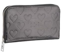 Marc By Marc Jacobs Limited Edition Large Heart Zip Around Wallet Gunmetal