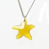 Swarovski Crystal Starfish Pendant on Sterling Silver chain - Topaz