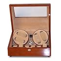 Solid Oak Watch Winder Case Dual Action Automatic Watch Winders and Storage for up to six additional watches