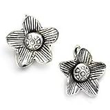 Thai Hill Tribe Silver 18mm Flower Pendant / Charm Pair