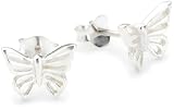 Dew Sterling Silver Womens Butterfly Stud Earrings