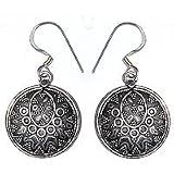 Dangle Earring Sterling Silver Indian Style 1.5 " (ers227)