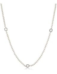 Ivanka Trump "Downtown Signature" Pearl Necklace with Diamond Ovals