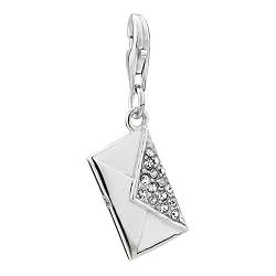 EnvelopeAprilBirthstoneSterlingSilverClaspCharmsGiftsForWomenJewelry