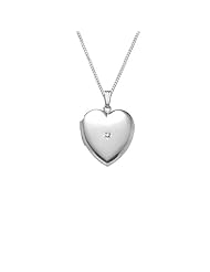 Sterling Silver Diamond-Accent Heart Locket, 20"