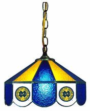 Notre Dame Fighting Irish Large Swag Hanging Stained Glass Lamp