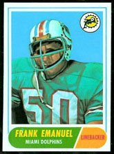 1968 Topps Regular (Football) Card# 170 Frank Emanuel of the Miami Dolphins VG Condition
