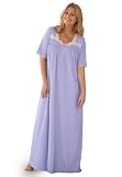 Long knit lace-trimmed gown