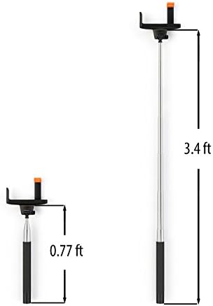 Selfie Stick Razy - Monopod Self-portrait Pole with Camera Holder and Remote Shutter Designed for Apple iPhone 6 6plus 5 5s 5c 4 4s, Samsung Galaxy S3 S4 S5 S6 Edge, HTC One, Google Nexus, LG and Sony