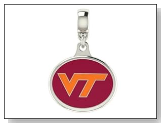 Virginia Tech Hokies Collegiate Drop Charm Fits Most Pandora Style Bracelets Including Chamilia Zable Troll and More. High Quality Charm in Stock for Immediate Shipping.