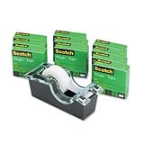 Scotch Magic Tape with Designer Dispenser, 3/4 Inch x 1000 Inches, Boxed, 10 Rolls, 1 Dispenser (810P10K-DS)