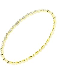 1.30 ct. tw Round Diamond Bangle Bracelet in Four Prong Mounting - F-G VS2 - 14 Kt. Yellow Gold