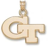 Georgia Tech Yellow Jackets Solid 10K Gold ''GT'' 5/8'' Pendant