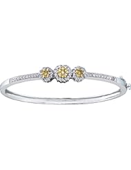 1.05ct-Diamond Flower Bangle