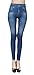 Women's Denim Print High Waist Blue Jean Leggings Seamless Skinny Jeggings L