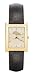 DENVER BRONCOS MEN'S GOLD RECT DRESS WATCH W/LTHR STRP