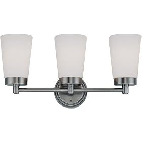 3-Lite Vanity Wall Lamp - Alvina Series Gun Metal Finish by Lite Source