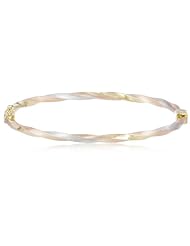 14k Tri-Color Gold Twist Bangle