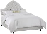 Skyline Furniture Velvet King Tufted High Arched Bed, Light Gray
