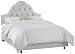 Skyline Furniture Velvet Queen Tufted High Arched Bed, Light Gray