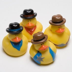 Dozen Cowboy Rubber Ducky Party Accessory