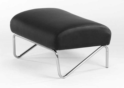 Easy Rider Ottoman - Black Vinyl (Black Vinyl) (15H x 23W x 20D)
