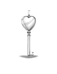 Sterling Silver "Cascade of Hearts" Heart KEY Locket 1/2 inch x Over 1-1/4 inch - Sterling Silver