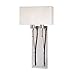 Selkirk 2-Light Wall Sconce - Polished Nickel Finish with Off White Faux Silk Shade