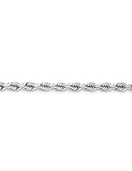 14k White Gold 9.00 Inches WG 5.50mm Wide D/C Rope Chain Anklet. Weight: 19.10 Grams - 30 Day Money Back Guarantee