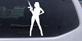 Sexy Girl With machine Gun Silhouettes Car Window Wall Laptop Decal Sticker