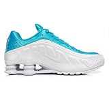 Womens Nike Shox R4 Running Sneakers White / Chlorine Blue / White 302874-103