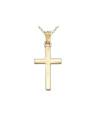 14kt Yellow Gold Large Polished Cross Pendant - Chain Included