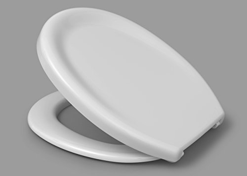 Round Toilet Seat Slow-Close Dipper White 16.12"L x 14.4"W