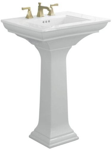Kohler Memoirs K-2344-8-47 Almond Pedestal Lavatory with Stately Design and 8