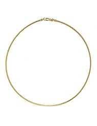 18KT Yellow Round Omega 2mm Necklaces Length = 16