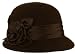 EH1121LC - Womens Vintage Style 100% Wool Cloche Bucket Winter Hat with Satin Flower Accent ( 6 Colors ) - Chocolate/One Size