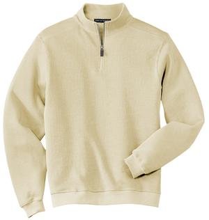 NEW Port Authority - Flatback Rib 1/4 Zip Pullover Ivory-3XL