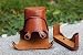 COSMOS Brown Leather Case Cover Bag For Nikon J1 + Cosmos cable tie