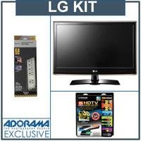 LG 32LV2500 32 inch LED LCD TV, 1366 x 768 with Accessory Kit (2 HDMI Cables, 1 RGB Cable, 1 Audio Cable, Plasma / LCD Cleaning Kit. Belkin 6-Outlet Surge Protector)