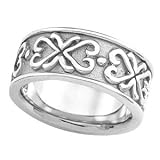14K White Gold Etruscan Style Wedding Band - Sizes 5 - 8. No half sizes.
