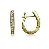 14k Gold Channel Set Hinghed Earring ( 0.32 ct.tw )