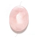 Rose Quartz Gems Large Oval Pendant Focal Bead 30 X 40mm Pink