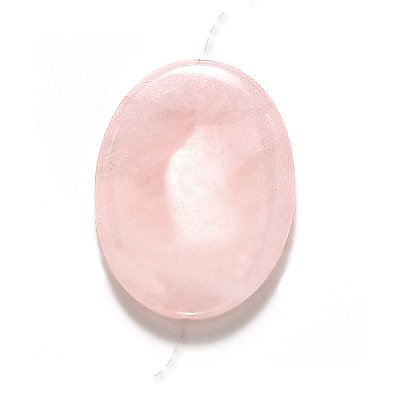 Rose Quartz Gems Large Oval Pendant Focal Bead 30 X 40mm Pink