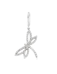 1/3 ct tw Diamond Dragonfly Charm in 14 Karat White Gold