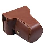 Protective Camera Case Bag Cover Protector for Panasonic DMC Lumix GX1 GX 1 14-42mm / F 3,5 - 5,6 Lens / 20mm / F1,7 Lens / 14mm / F2,5 Lens Camera With Shoulder Strap PU Leather Brown