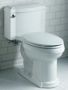 Fables & Flowers Design on Revival Toilet, Polished Chrome Trim White Background - K-14230-TL