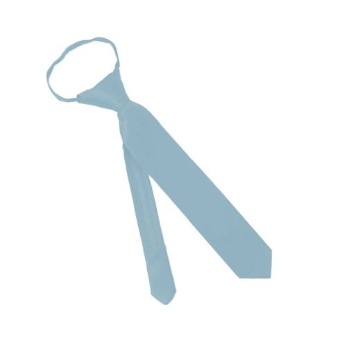 Solid Color Toddler Boys 11 Inch Satin Finish Zipper Tie - Jacob Alexander