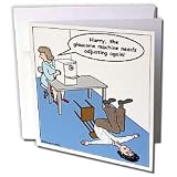 Rich Diesslins Funny General - Editorial Cartoons - Eye Doctor - Glaucoma Test - Greeting Cards-12 Greeting Cards with envelopes
